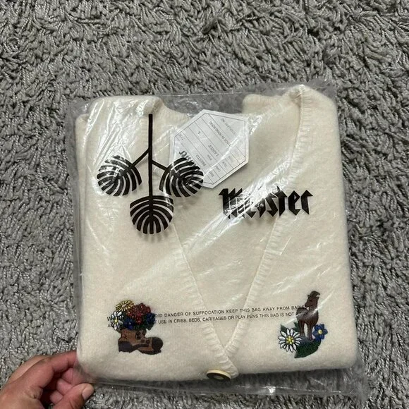 Meister 90s Vintage Retro Patterned New Wool Deadstock Vest Size L - Picture 3 of 7